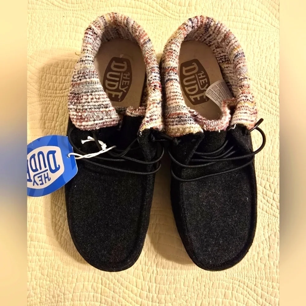 NWT Hey Dude Youth Wendy Wool Folded Ankle Booties